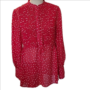 Red Polk A Dot sheer Top